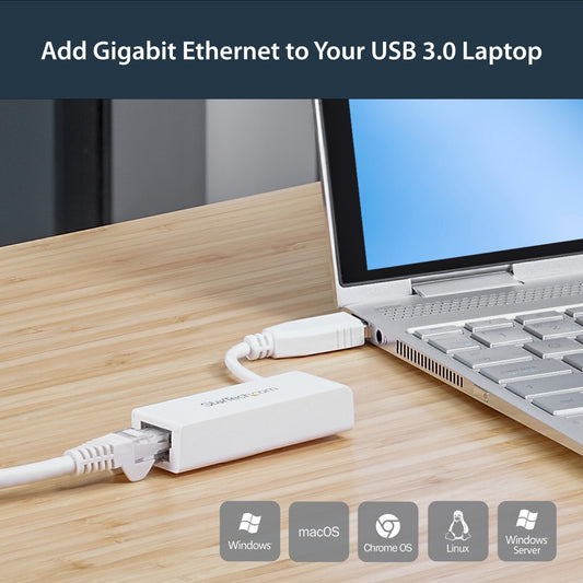StarTech.com USB 3.0 to Gigabit Ethernet Network Adapter, 10/100/1000 Mbps, USB to RJ45, USB 3.0 to LAN Adapter, USB 3.0 Ethernet Adapter (GbE), TAA Compliant