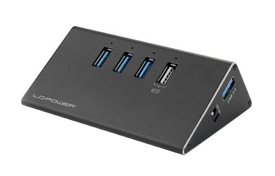 LC-POWER Lc-Hub-Alu-2B-4 Interface Hub Usb 3.2 Gen 1 (3.1 Gen 1) Type-A 5000 Mbit/S Black