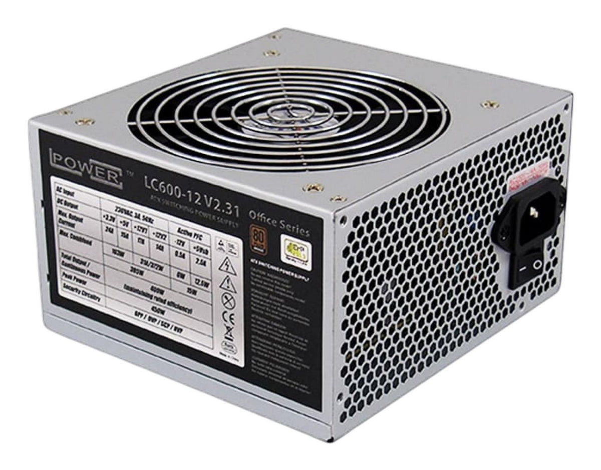 LC-POWER LC600-12 V2.31 LC600-12 V2.31, 400 W, 230 V, 450 W, 50 Hz, 3 A, +12V1,+12V2,+3.3V,+5V,+5Vsb,-12V