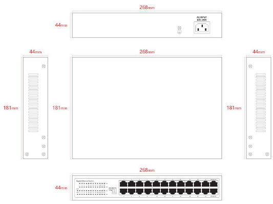 Lanview LVN-1U-24PORT-1G network switch Unmanaged Gigabit Ethernet (10/100/1000)