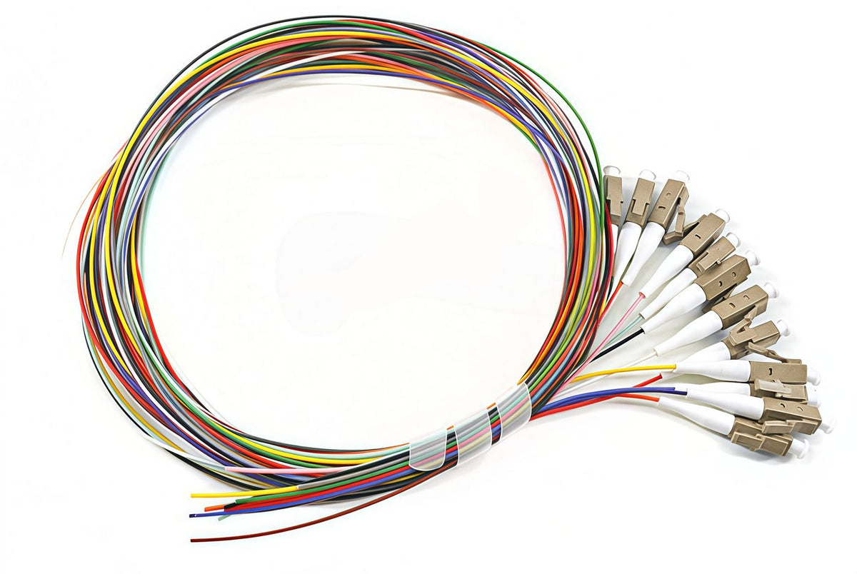 Lanview Pigtail LC/UPC 50/125 OM4, 0.9mm, 1.5 meters LSZH (Grade C) Tight Buffer 12 colors 12pcs/pack Fibre Patch Cable