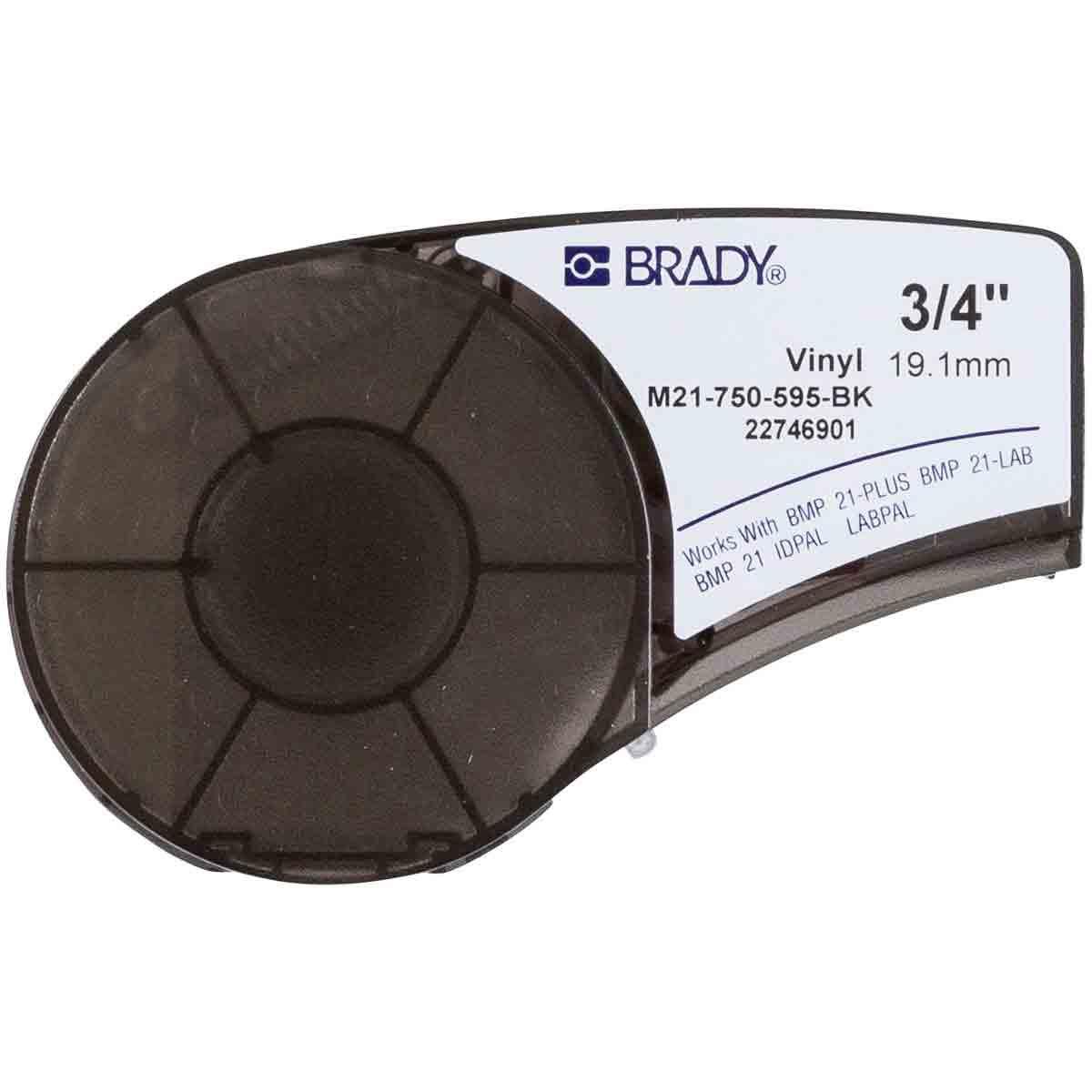 Brady Vinyl tape for M211 M210 BMP21-PLUS BMP21-LAB BMP21 BMP21-LAB/BMP21/IDPAL White on Black 19,05mm