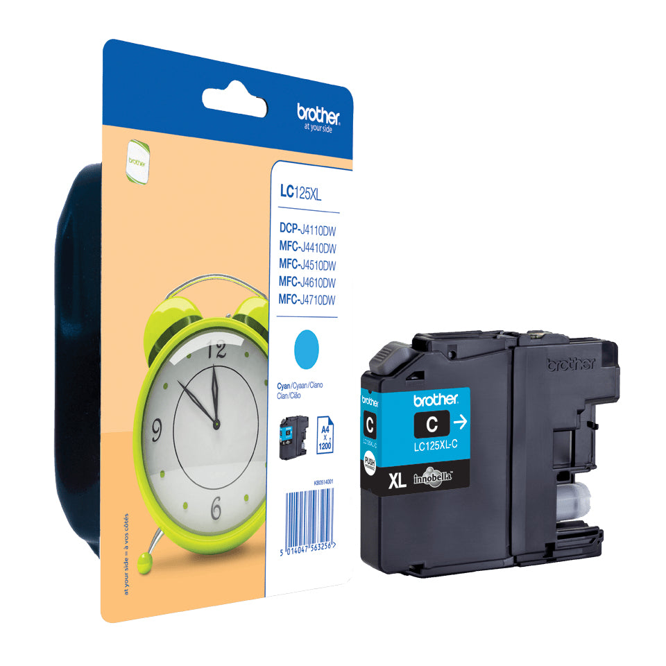 Brother LC-125XLC Ink cartridge cyan, 1.2K pages ISO/IEC 24711 8ml for Brother MFC-J 4510/6920