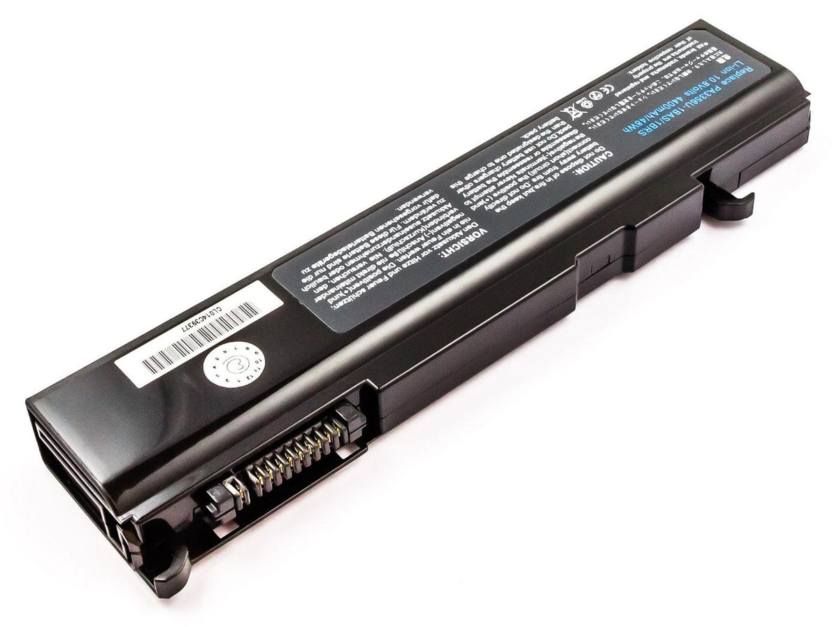 CoreParts Laptop Battery for Toshiba 47.52Wh 10.8V 4400mAh 48Wh 6 Cell Li-ion 10.8V 4.4Ah Black, P000495850
