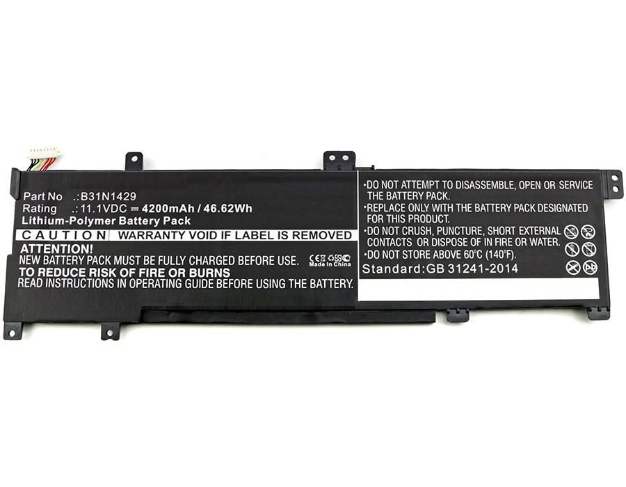 CoreParts Laptop Battery for Asus 38.76Wh 11.4V 3400mAh 39Wh Li-Pol 11.1V 3400mAh Black, A501C1-Z1-C10, A501LB5200, A501LX-DM023H, Vivobook