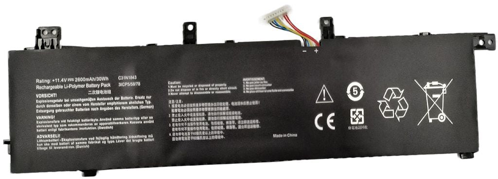 CoreParts Laptop Battery for Asus 29.64Wh 11.4V 2600mAh 29.64Wh Li-ion 11.4V 2600mAh Black for Asus Notebook, Laptop VivoBook S14 S432FA,