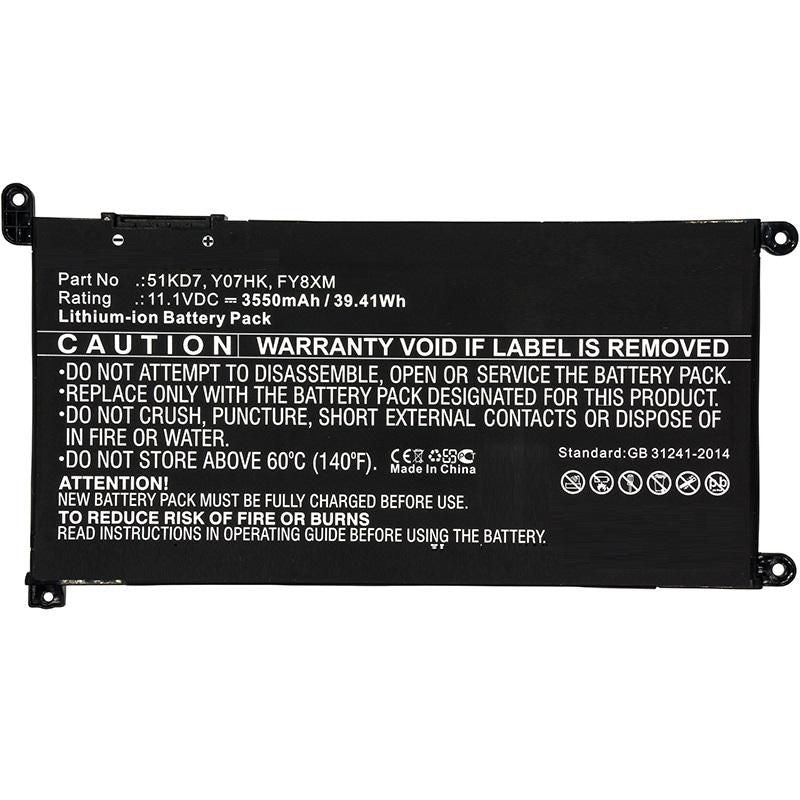 CoreParts Laptop Battery for Dell 37.70Wh 11.1V 3400mAh 37.7Wh Li-ion 11.1V 3400mAh Black for DELL Notebook, Laptop Chromebook 11 3100,