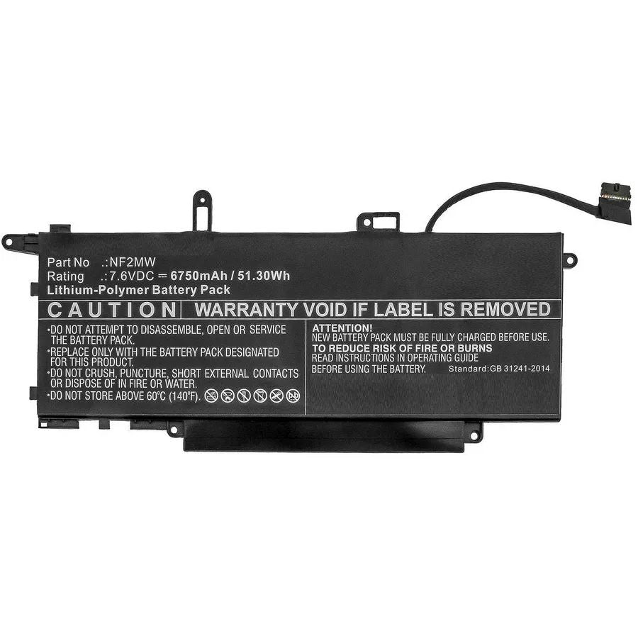 CoreParts Laptop Battery for Dell 51.30Wh 7.6V 6750mAh 51Wh Li-Po 7.6V 6750mAh Black for Latitude 7310 2-in-1, Latitude 7400 2-in-1,