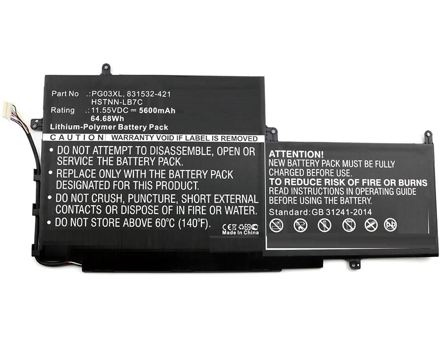 CoreParts Laptop Battery for HP 64.68Wh 11.55V 5600mAh 65Wh Li-Pol 11.55V 5600mAh Black, Spectre X360 15, Spectre X360 15 AP011DX, Spectre X360 15