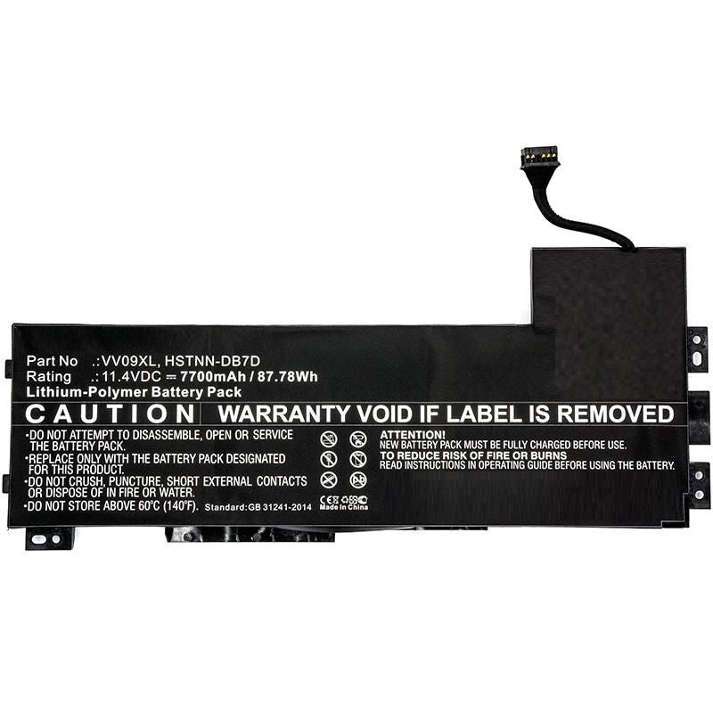 CoreParts Laptop Battery for HP 82.00Wh 11.4V 7200mAh 82Wh Li-Pol 11.4V 7200mAh Black, ZBook 15 G3, ZBook 17 G3
