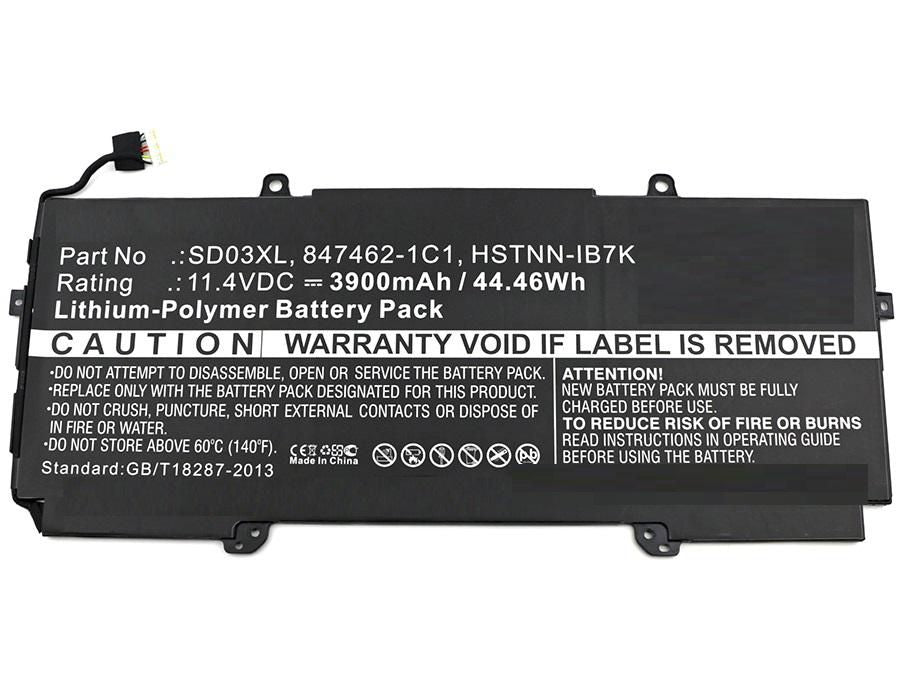 CoreParts Laptop Battery for HP 44.46Wh 11.4V 3900mAh 44Wh Li-Pol 11.4V 3900mAh Black, Chromebook 13 G1