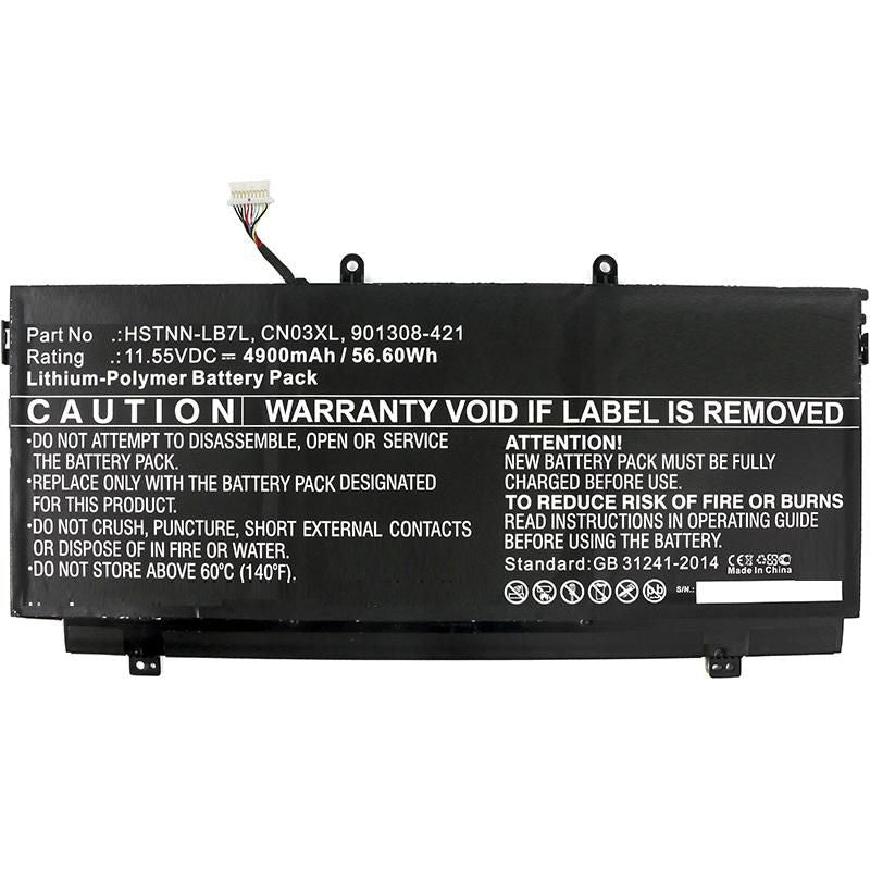 CoreParts Laptop Battery for HP 48.51Wh 11.55V 4200mAh 49Wh Li-Pol 11.55V 4200mAh Black, Spectre X360 13-W001NF, 13-AC001NE, 13-W003NO,