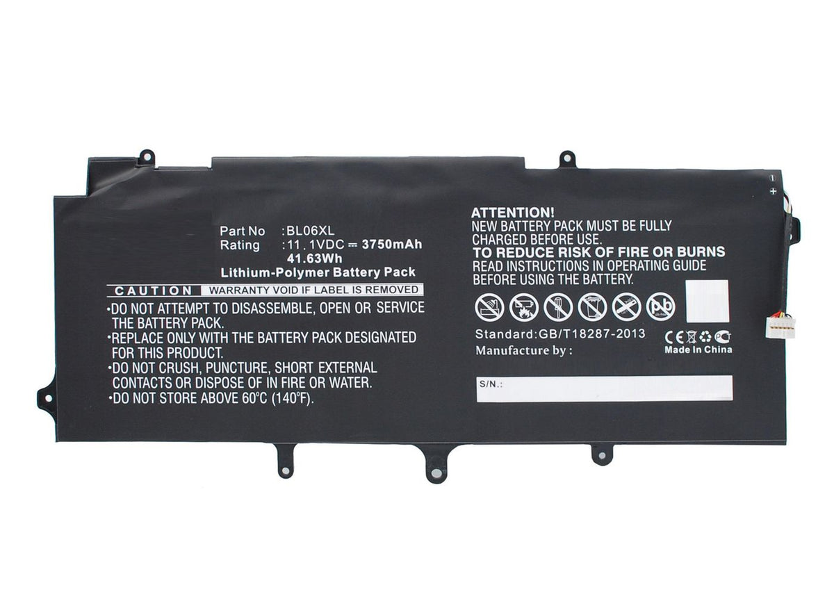 CoreParts Laptop Battery for HP 42.00Wh 11.1V 3750mAh 42Wh Li-Pol 11.1V 3750mAh Black, EliteBook 1040, EliteBook Folio 1040 G1, EliteBook Folio