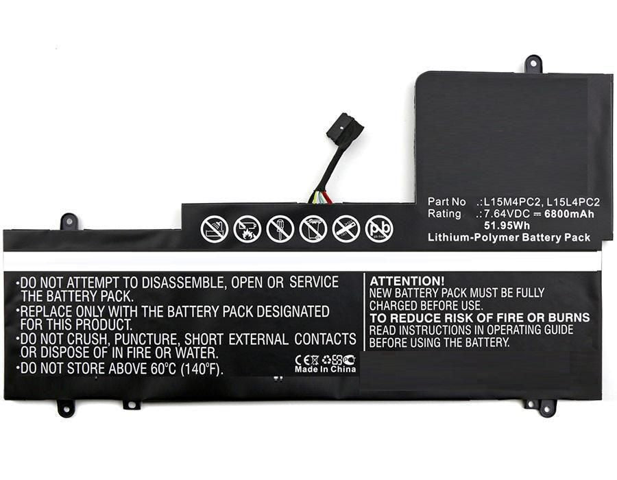CoreParts Laptop Battery for Lenovo 51.68Wh 7.6V 6800mAh 52Wh Li-Pol 7.64V 6800mAh Black, Yoga 710 15", Yoga 710-15ISK, Yoga 710-15ISK