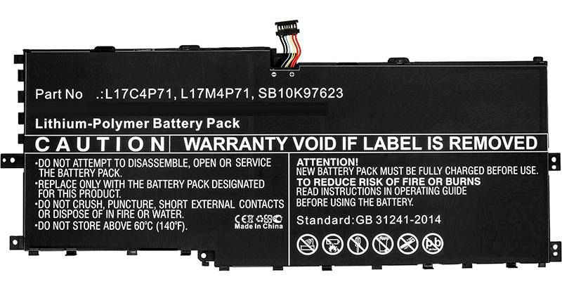 CoreParts Laptop Battery for Lenovo 44.08Wh 15.2V 2900mAh 44Wh Li-Pol 15.17V 2900mAh Black, ThinkPad X1 Yoga 2018