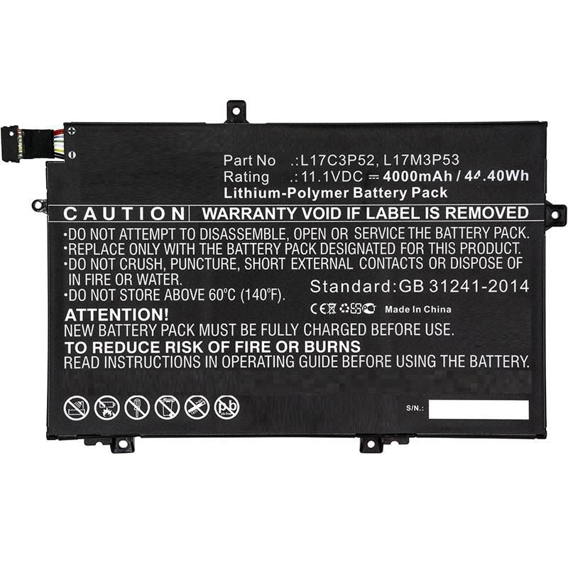 CoreParts Laptop Battery for Lenovo 44.00Wh 11.1V 4000mAh 44Wh Li-ion 11.1V 4000mAh Black, 20LS0015UK, 20LS0016MH, 20LS001WAU, 20LSS09C00,