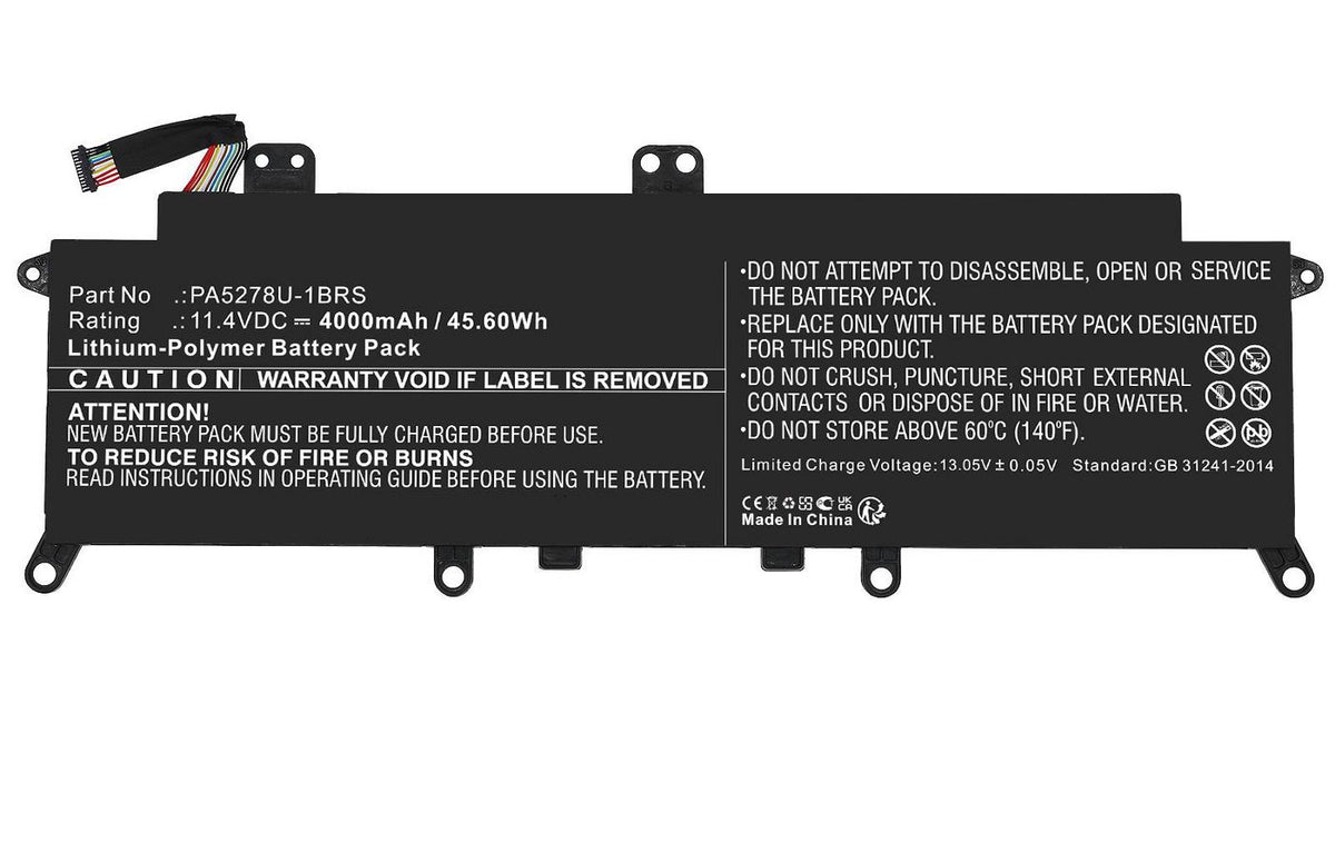 CoreParts Battery 45.60Wh Li-ion 11.4V 4000mAh Black for Toshiba Notebook 45.60Wh Li-ion 11.4V 4000mAh Black, for Portege X30, Tecra X40