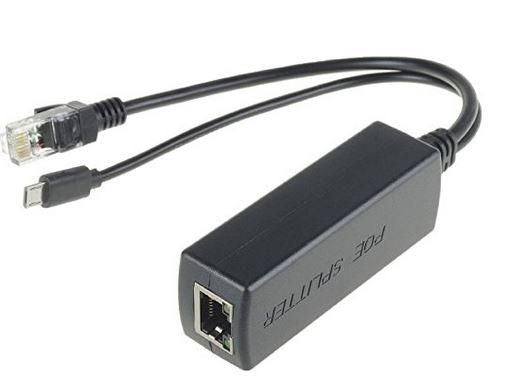 MicroConnect PoE Splitter, 5V 2.4A Ethernet to RJ45 + MicroUSB Black, Compliant with IEEE 802.3af