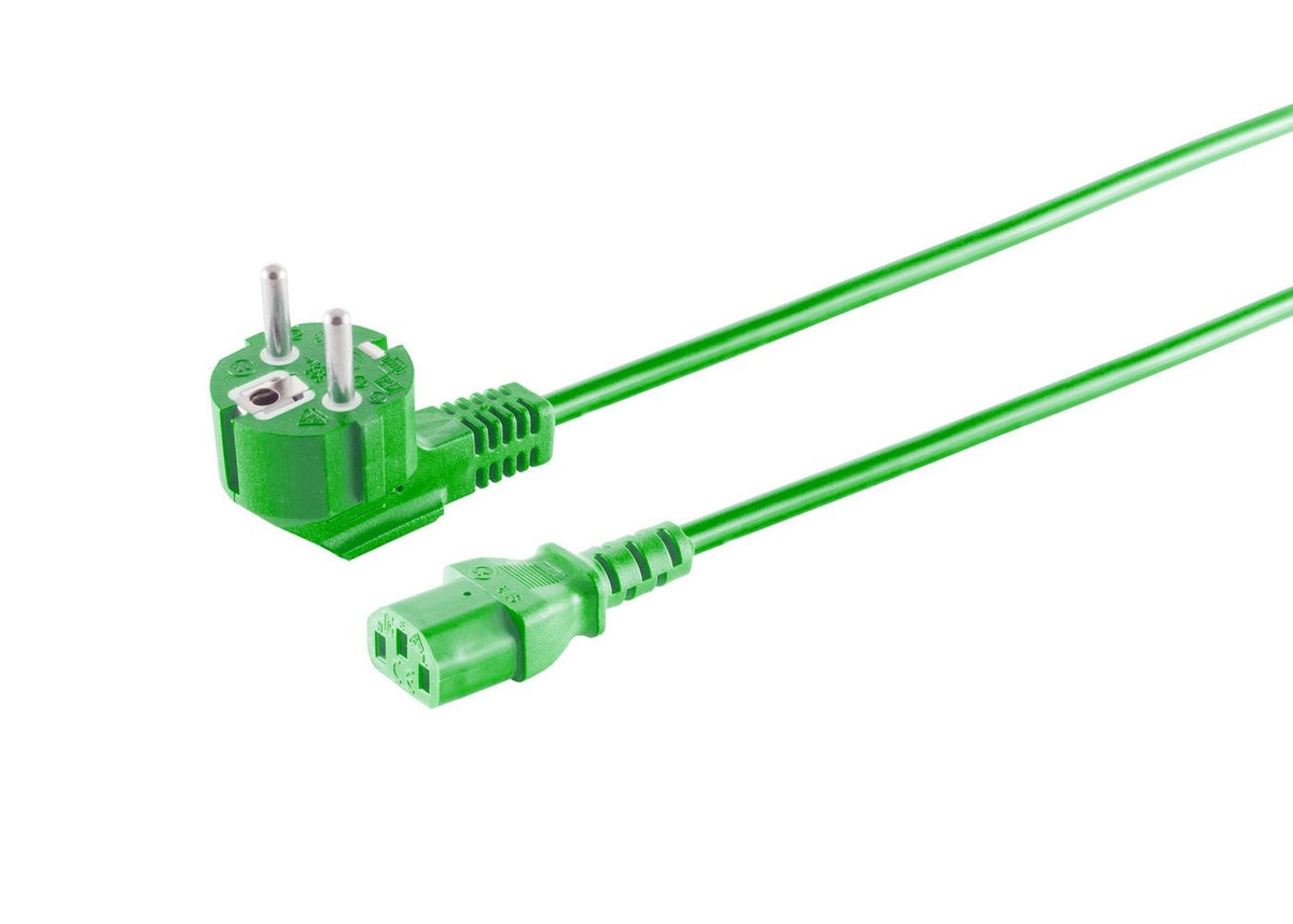 MicroConnect Power Cord Schuko Angled - C13 1.8m Green MicroConnect Power Cord Schuko Angled - C13 1.8m Green