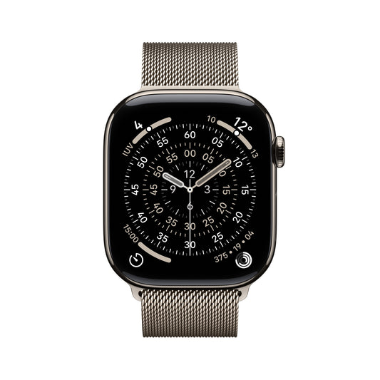 Apple Watch Series 11 GPS + Cellular 46mm Natural Titanium Case with Natural Milanese Loop - S/M