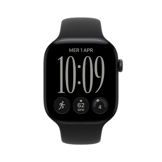 Apple Watch Series 12 GPS 46mm Black Aluminium Case with Black Sport Band - S/M