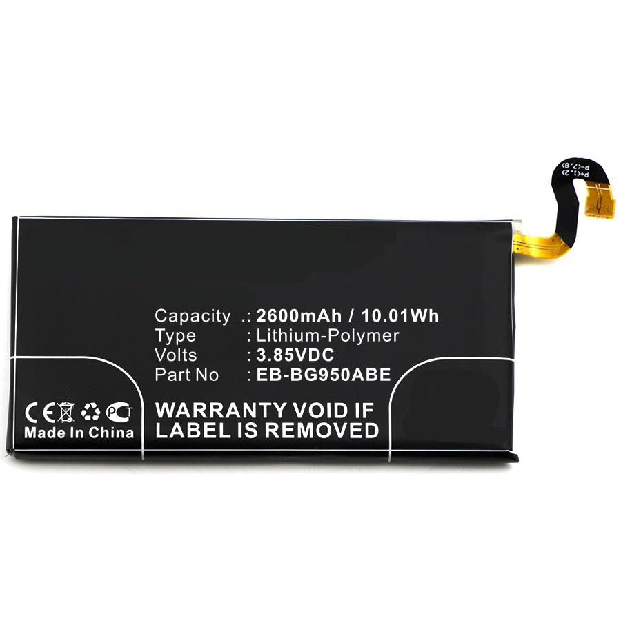 CoreParts Battery 10.01Wh Li-ion 3.85V 2600mAh for Samsung Mobile 10.01Wh Li-ion 3.85V 2600mAh EB-BG950ABA, EB-BG950ABE, GH43-04731A