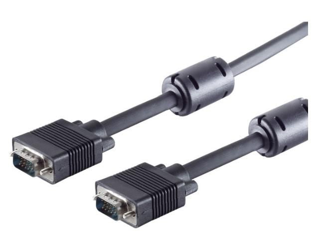MicroConnect SVGA HD15 10m M-M w.ferritcore DoubleShielded Black Max. resolution Full HD 1920x1080p