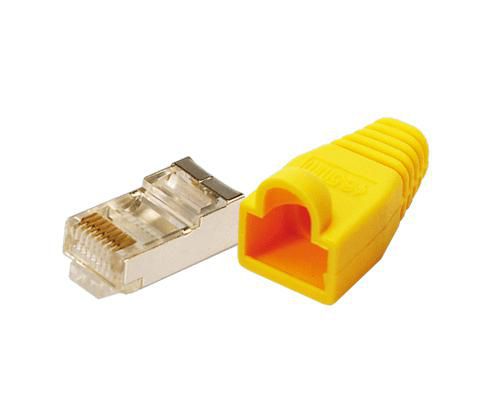 LogiLink Modular Plug RJ45 Cat.5e incl. cable boot, yellow, 100 pcs. Predect.Sleeve yellow 100S
