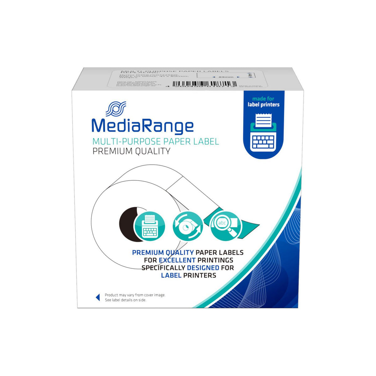MediaRange Multi-Purpose Paper Labels, For Label Printers Using Dymo 11356S0722560, Removable Adhesive, 41X89Mm, 300 Pcs, Black On White