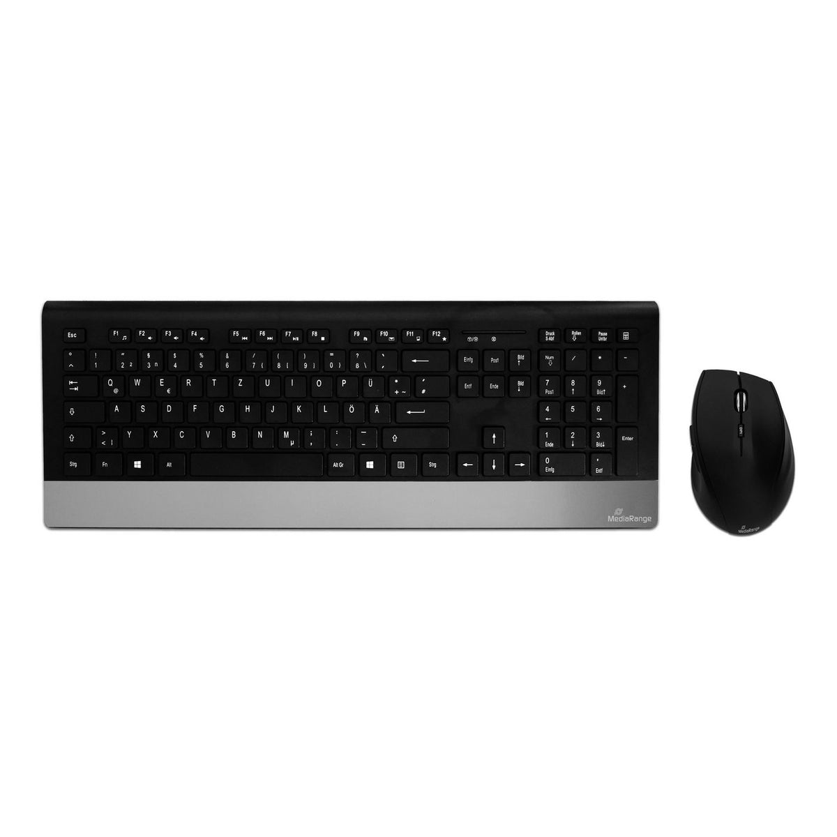 MediaRange Keyboard Highline WL incl Mous MROS105, Wireless, RF Wireless, Mechanical, QWERTZ, Black,Silver, Mouse included