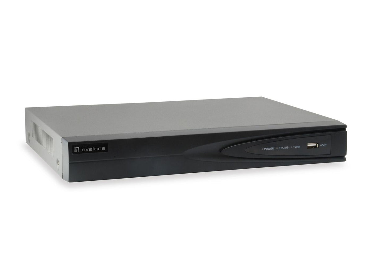 LevelOne 4CH NVR 4-PORT POE IEEE 802.3A GEMINI 4-Channel PoE Network Video Recorder, 4 PoE Outputs, H.265, 4 channels, 3840 x 2160 pixels, 32
