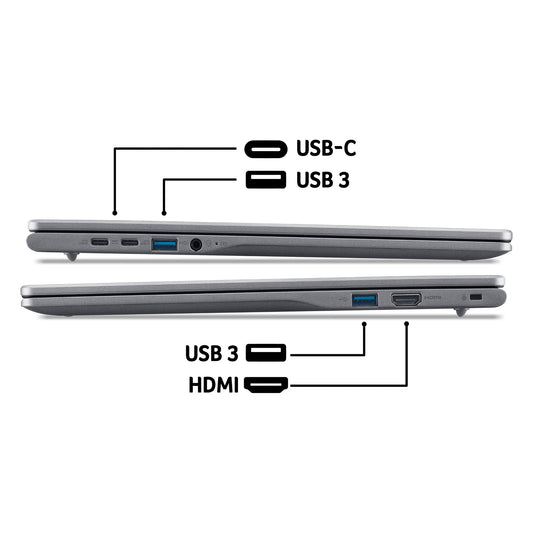 Acer Chromebook Plus 516 Intel Core i3-1315U 8GB RAM 128GB UFS 16" Chrome OS Laptop