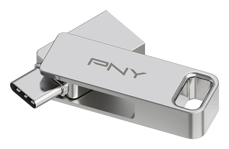 PNY Duo Link Usb Flash Drive 128 Gb Usb Type-A / Usb Type-C 3.2 Gen 1 (3.1 Gen 1) Stainless Steel
