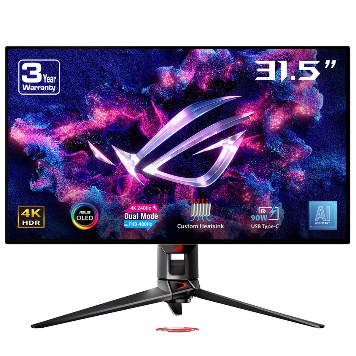 Asus Pg32Ucdp Computer Monitor 80 Cm (31.5") 3840 X 2160 Pixels 4K Ultra Hd Oled Black