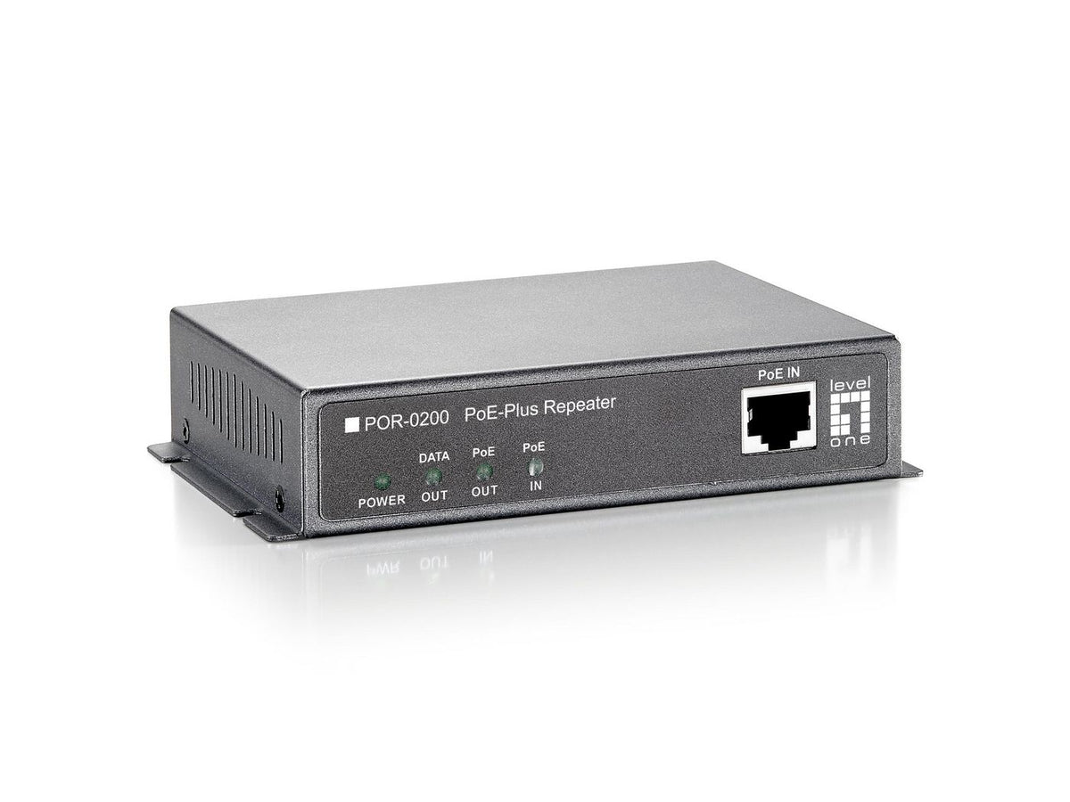 LevelOne POE-PLUS REPEATER PoE Repeater, Cascadable, Network repeater, 200 m, 10/100Base-T(X), IEEE 802.3,IEEE 802.3af,IEEE