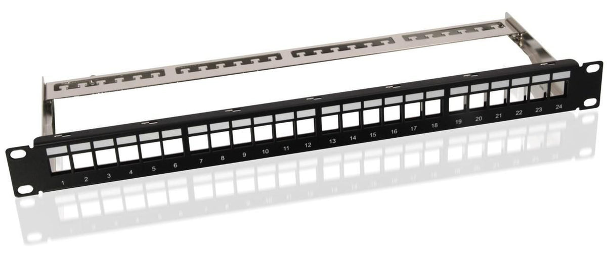 MicroConnect CAT6 24 port 19" Patch Panel, Unshielded, 8P8C, LSA, Black for assembly in 48.3 cm (19") panel boxes, suitable for UTP/STP keystone jacks
