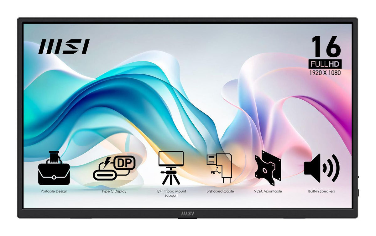 MSI Portable Tv/Monitor Portable Monitor Black 39.6 Cm (15.6") Led 1920 X 1080 Pixels