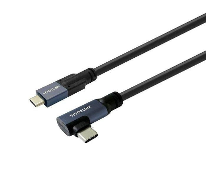 Vivolink USB-C to USB-C angle Cable 10m Enterprise-tested USB cable USB 3.2 Gen 2x2 USB C 60 W Black