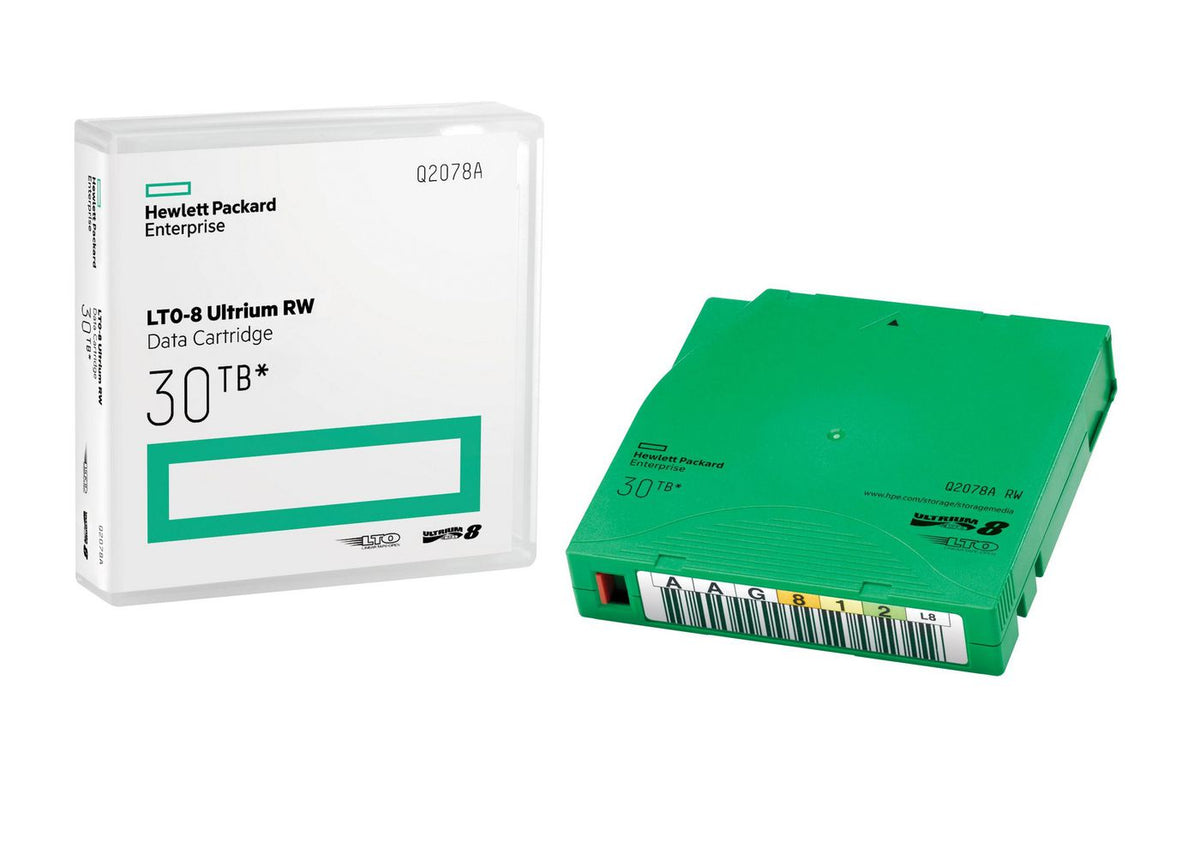 Hewlett Packard Enterprise LTO-8 Ultrium Data Cartridge Non Custom labeled, 20-pack **New Retail** Ultrium 30TB RW