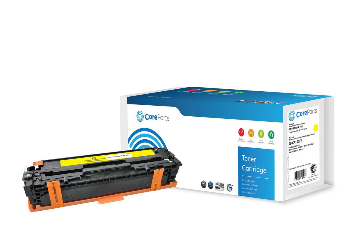 CoreParts Toner Yellow 1977B002AA Pages: 1.500, Nordic Swan Canon I-Sensys LBP-5050 (716) Series