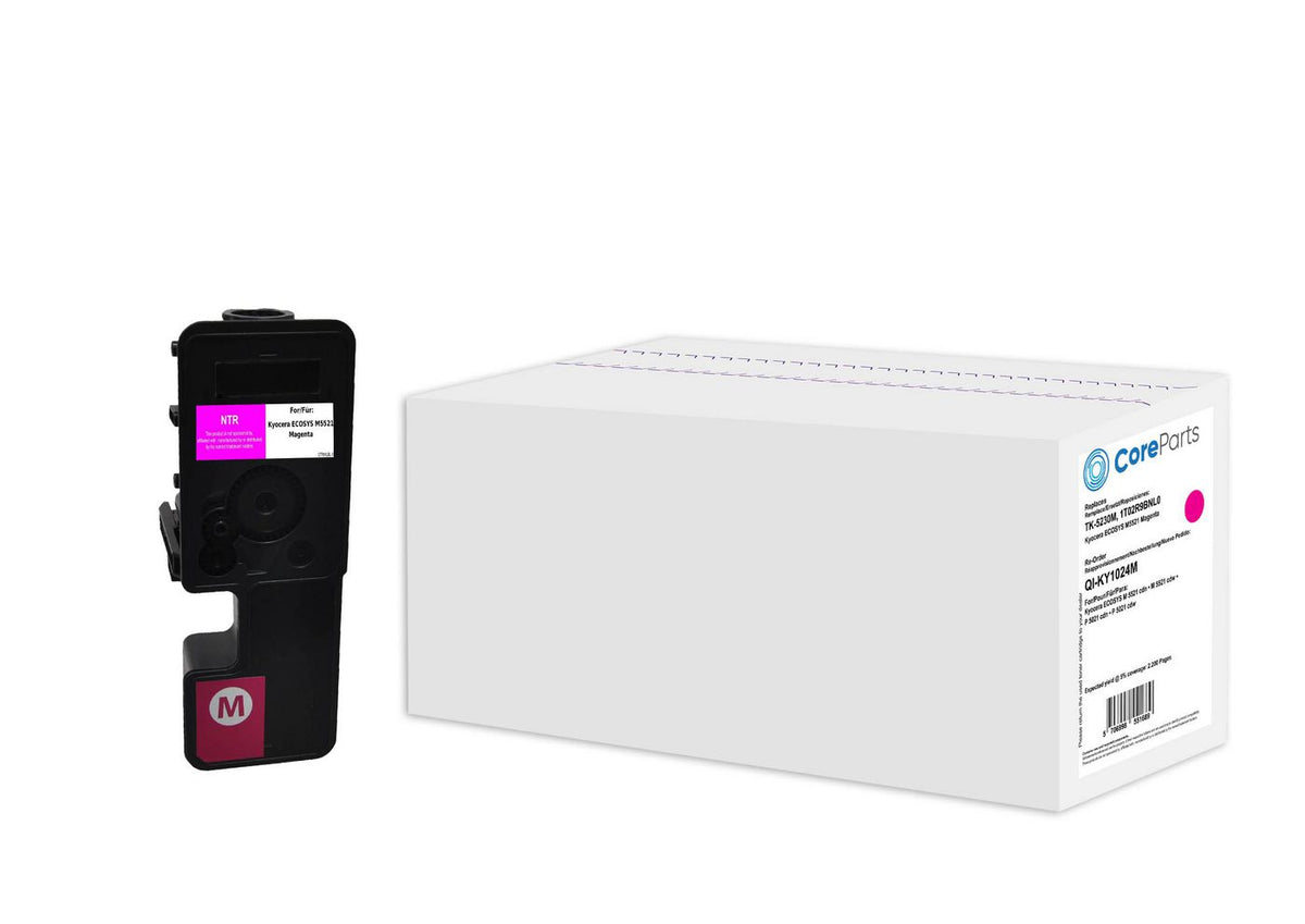 CoreParts Toner Magenta TK-5230M Pages: 2.200 Kyocera ECOSYS M 5521 cdn, ECOSYS M 5521 cdw, ECOSYS P 5021 cdn/ cdw