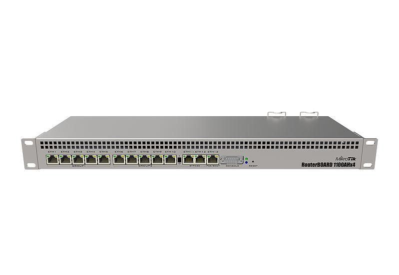 MikroTik RouterBOARD 1100AHx4 with Annapurna Alpine AL21400 Cortex A15 CPU (4-cores, 1.4GHz per core), 1GB RAM, 13xGbit LAN, RouterOS L6,