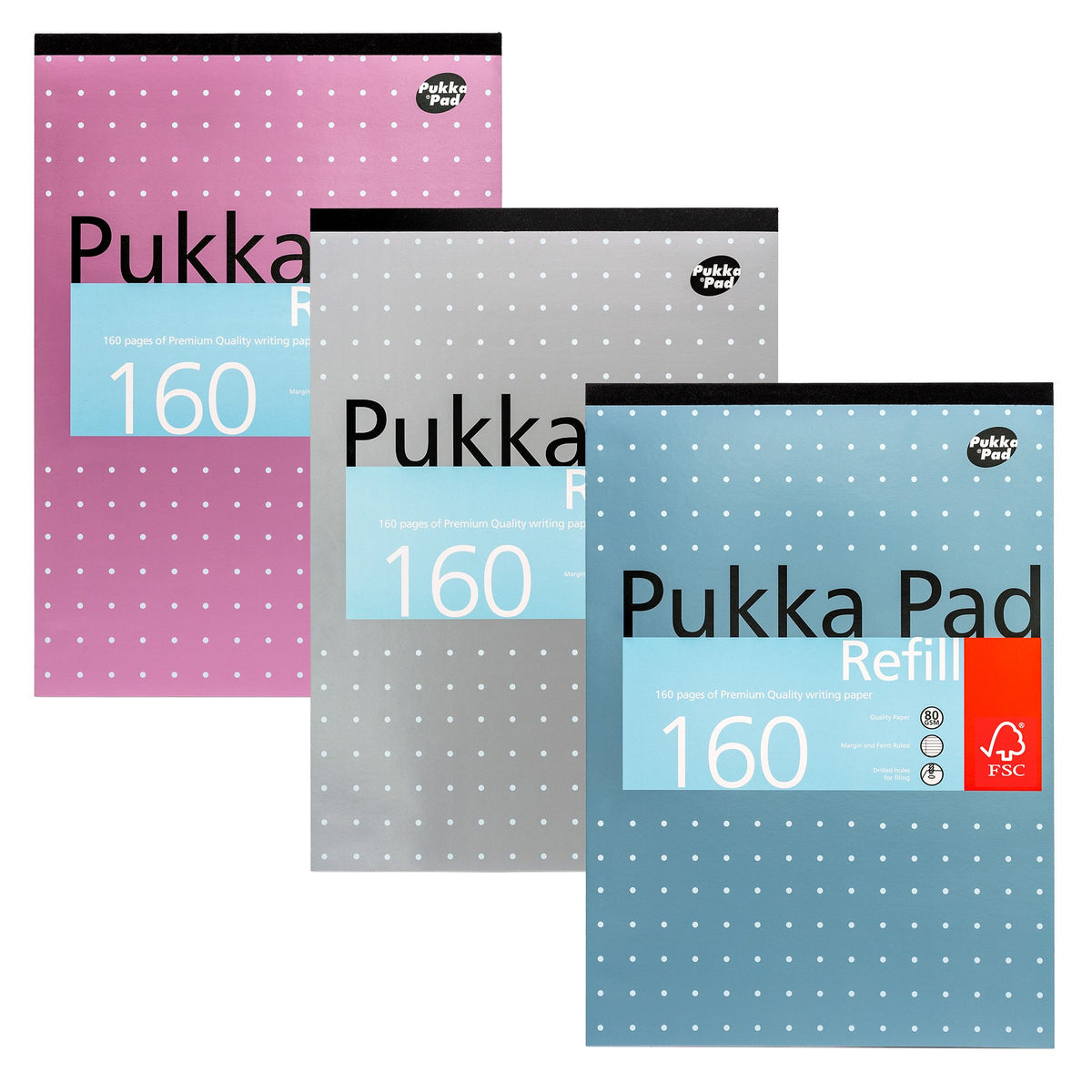 Pukka Pukka Refill Pad A4 160 Pages Asstd PK6