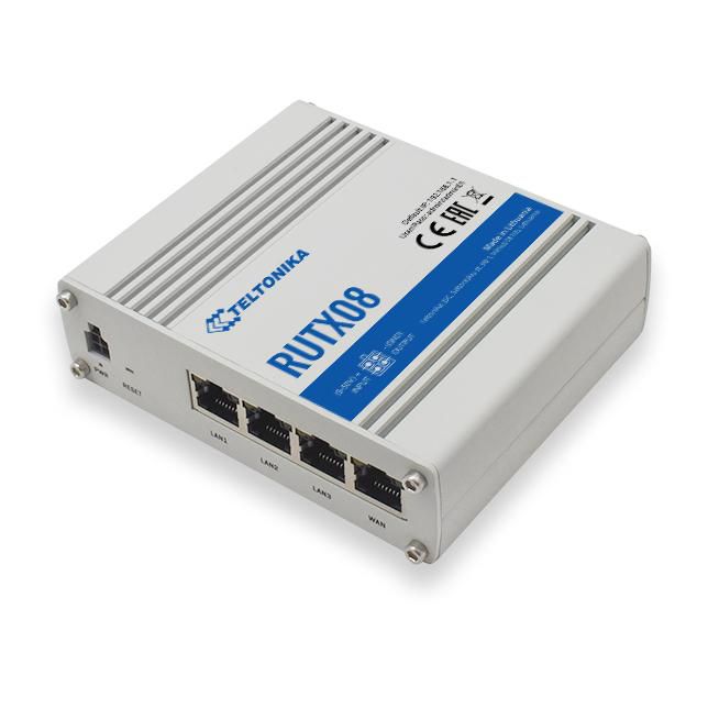 Teltonika Networks RUTX08 INDUSTRIAL ETHERNET ROUTER Standard package Rugged Ethernet Router with 4x Gigabit and IO