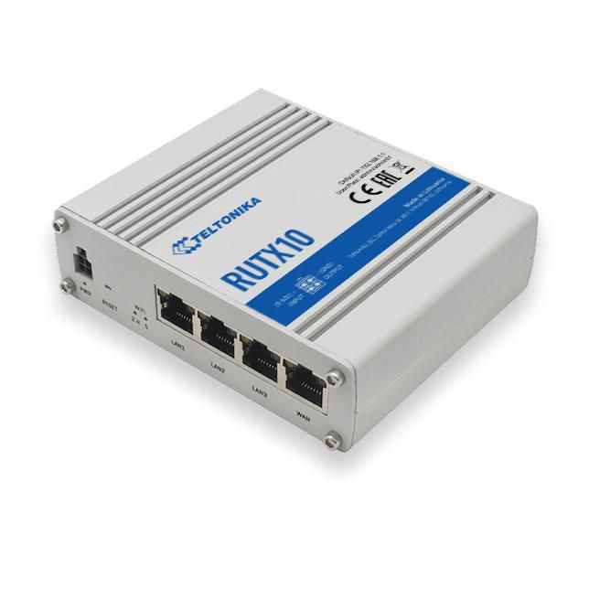 Teltonika Networks RUTX10 INDUSTRIAL ETHERNET ROUTER Standard package Rugged Ethernet Router with 4x Gigabit, 802.11ac Wi-Fi, Bluetooth and IO