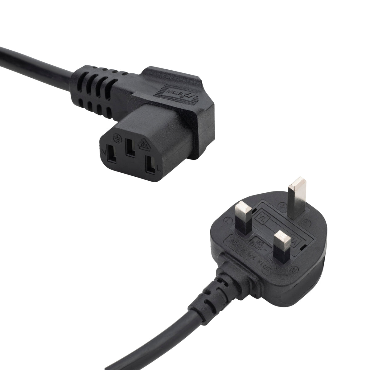 connektgear 5m UK Mains Power Cable - UK Plug to Right Angled C13 Socket