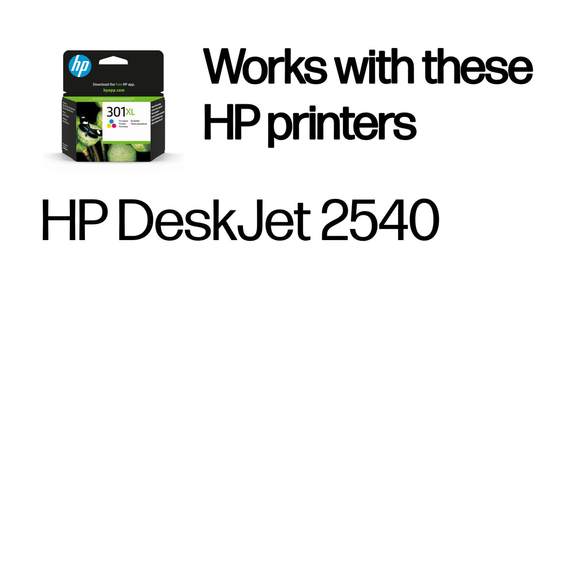 HP CH564EE/301XL Printhead cartridge color high-capacity, 300 pages ISO/IEC 24711 8ml for HP DeskJet 1000/1010/Envy 5530/OfficeJet 4630