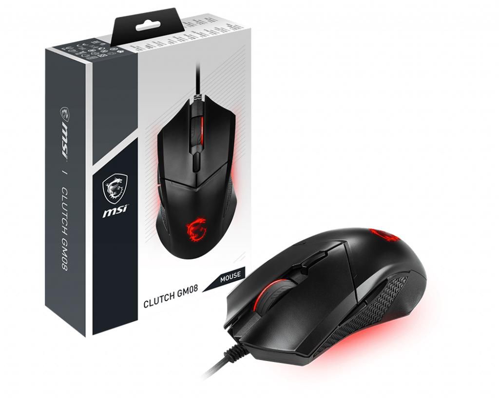 MSI Clutch Gm08 Optical Gaming Mouse '4200 Dpi Optical Sensor, 6 Programmable Button, Symmetrical Design, Durable Switch With 10+