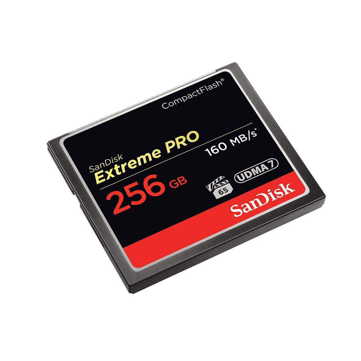 Sandisk Extreme PRO, CF, 256GB Extreme PRO, 256GB, 256 GB, CompactFlash, 160 MB/s, 140 MB/s, Black