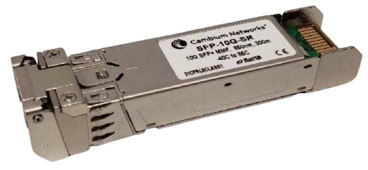 Cambium Networks 10G SFP+ MMF SR Transceiver, 850nm. -40C to 85C SFP-10G-SR, Fiber optic, 10000 Mbit/s, SFP+, 300 m, 850 nm, IEEE 802.3ae